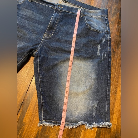 Y2K Vintage Southpole Jean Shorts Size 48 Stretch Jorts Grunge Skater Raw Hem - Picture 7 of 9